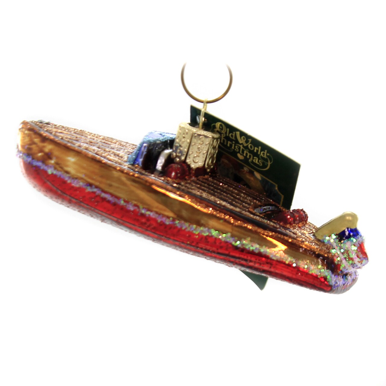 Old World Christmas 1.25 In Classic Wooden Boat Tree Ornament , Mahogany Beauties